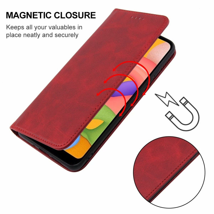 For Samsung Galaxy A01 Magnetic Closure Leather Phone Case