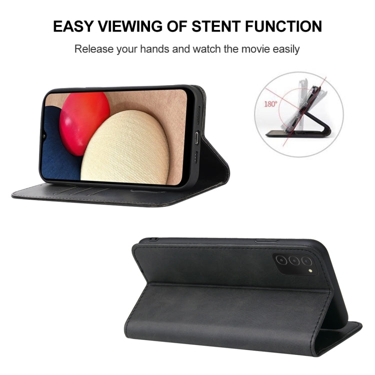 For Samsung Galaxy A02s EU Version Magnetic Closure Leather Phone Case