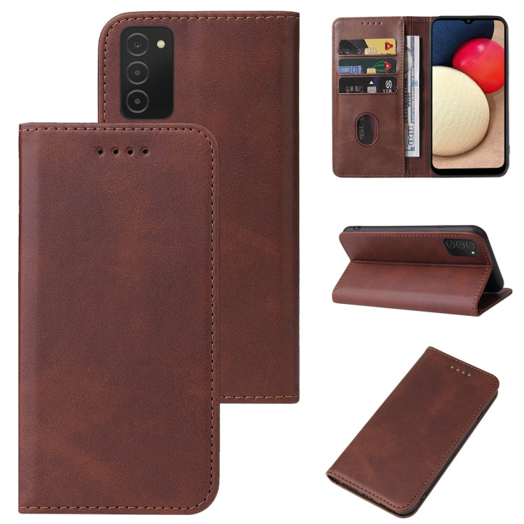 For Samsung Galaxy A02s EU Version Magnetic Closure Leather Phone Case