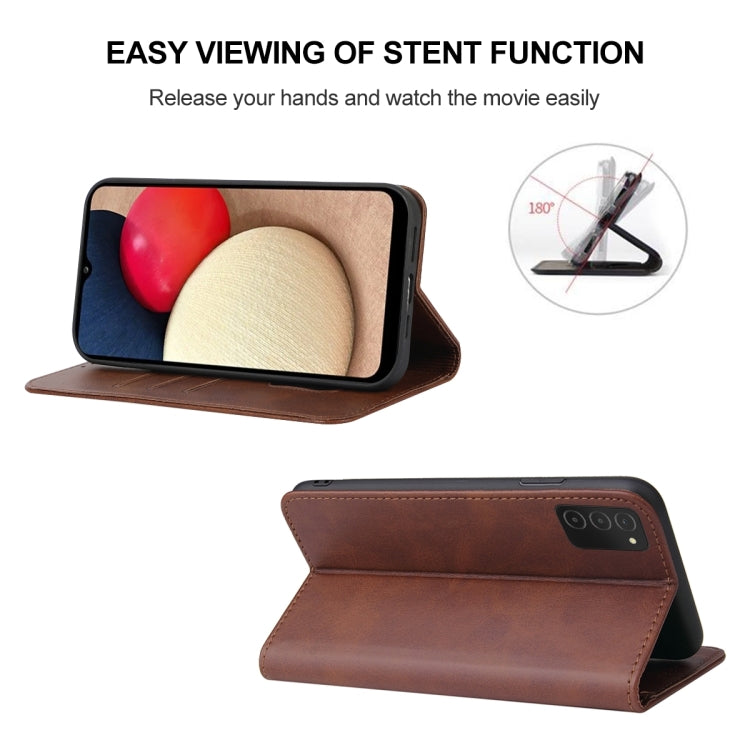 For Samsung Galaxy A02s EU Version Magnetic Closure Leather Phone Case