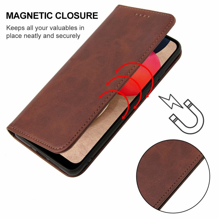 For Samsung Galaxy A02s EU Version Magnetic Closure Leather Phone Case