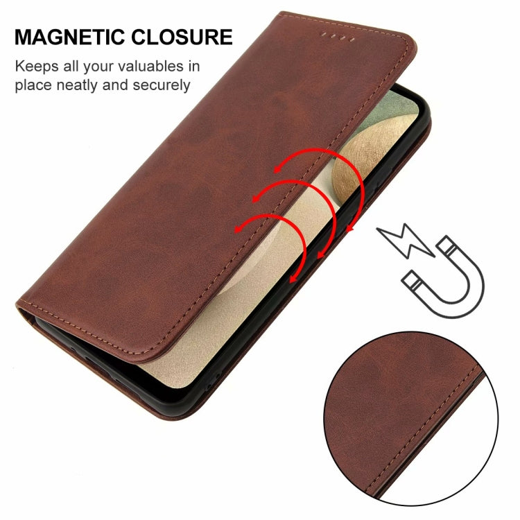 For Samsung Galaxy A12 / A12 Nacho Magnetic Closure Leather Phone Case