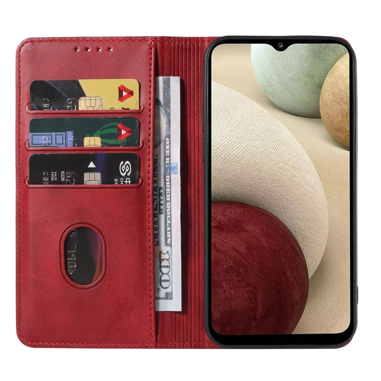 For Samsung Galaxy A12 / A12 Nacho Magnetic Closure Leather Phone Case