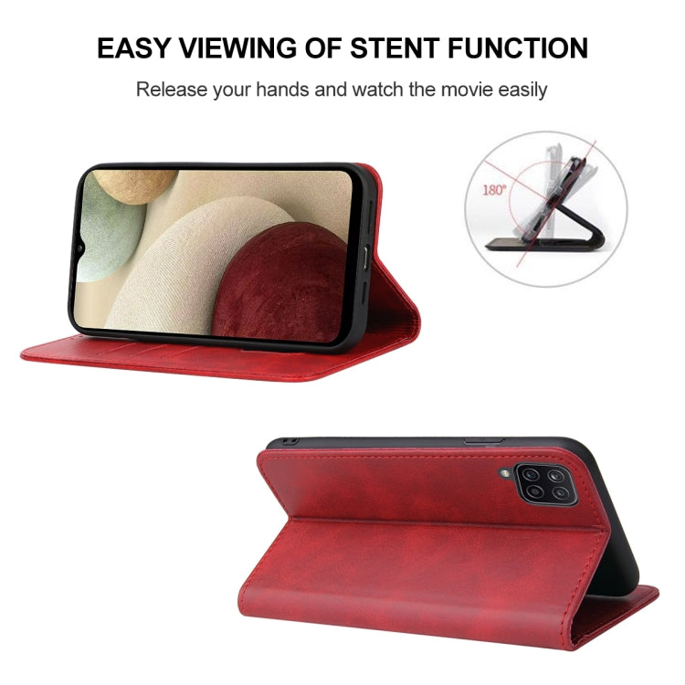 For Samsung Galaxy A12 / A12 Nacho Magnetic Closure Leather Phone Case
