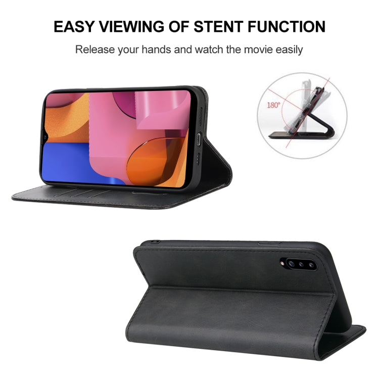 For Samsung Galaxy A20s Magnetic Closure Leather Phone Case
