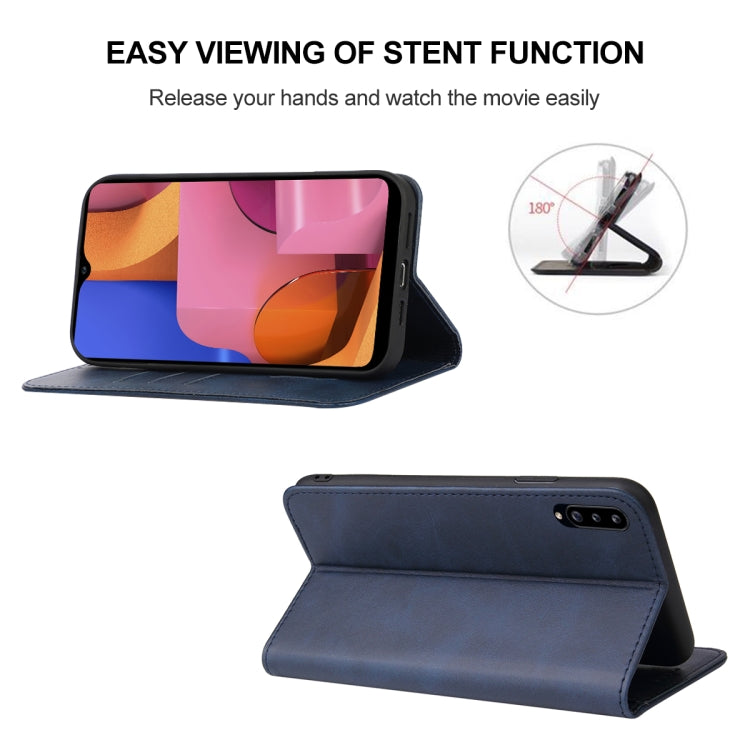 For Samsung Galaxy A20s Magnetic Closure Leather Phone Case