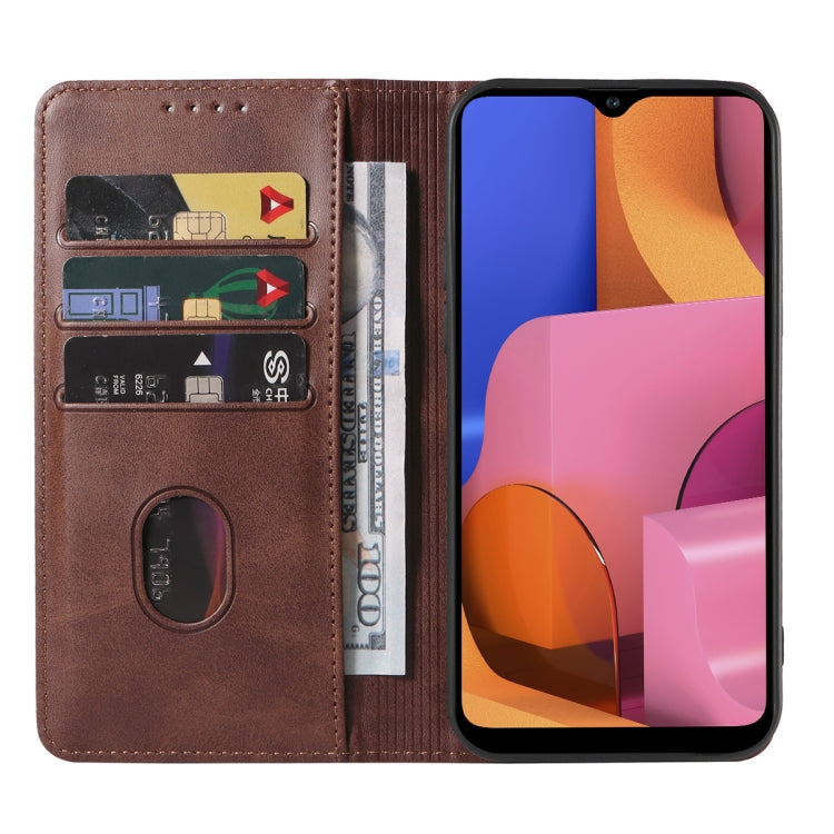 For Samsung Galaxy A20s Magnetic Closure Leather Phone Case