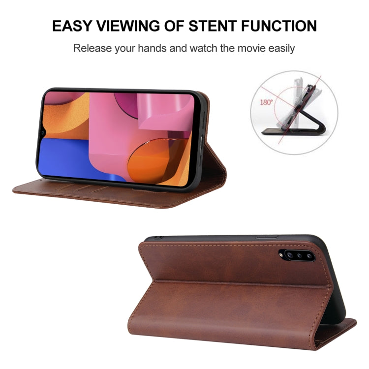 For Samsung Galaxy A20s Magnetic Closure Leather Phone Case