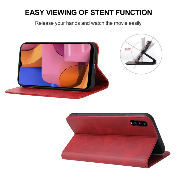 For Samsung Galaxy A20s Magnetic Closure Leather Phone Case