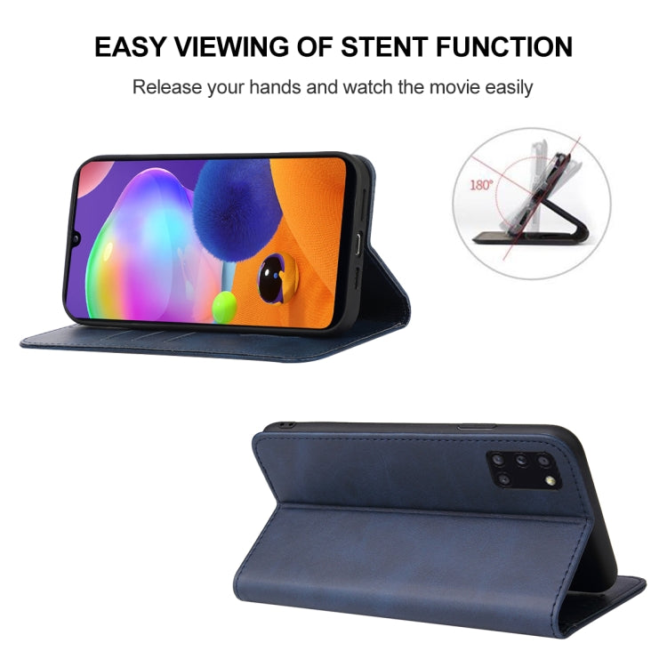 For Samsung Galaxy A31 Magnetic Closure Leather Phone Case