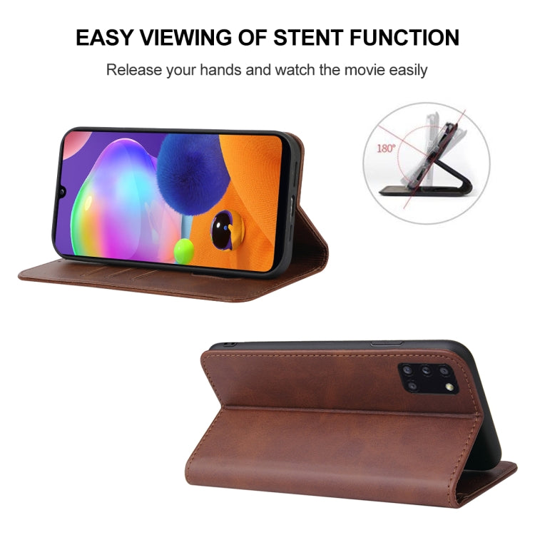 For Samsung Galaxy A31 Magnetic Closure Leather Phone Case