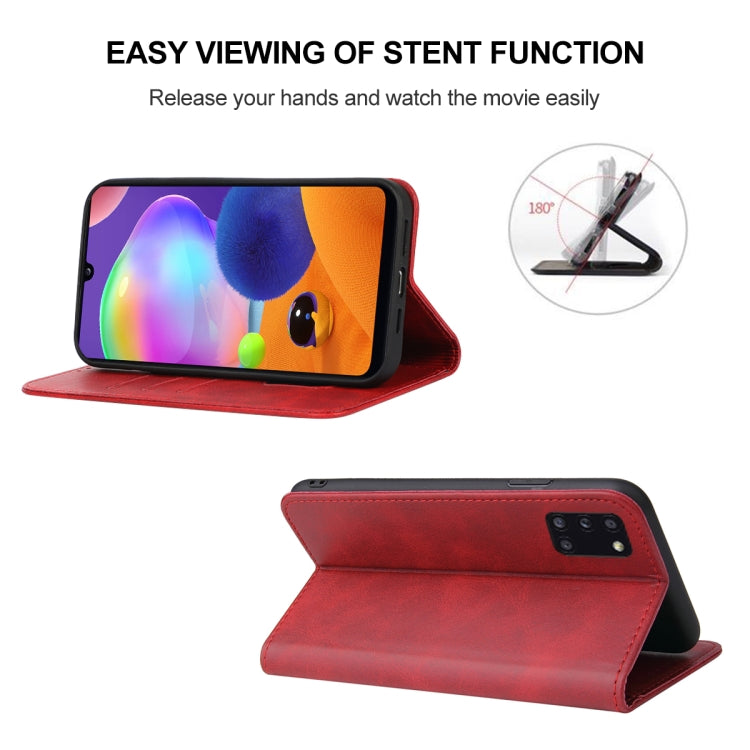 For Samsung Galaxy A31 Magnetic Closure Leather Phone Case