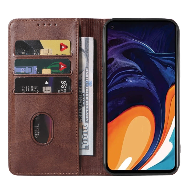 For Samsung Galaxy A60 / M40 Magnetic Closure Leather Phone Case