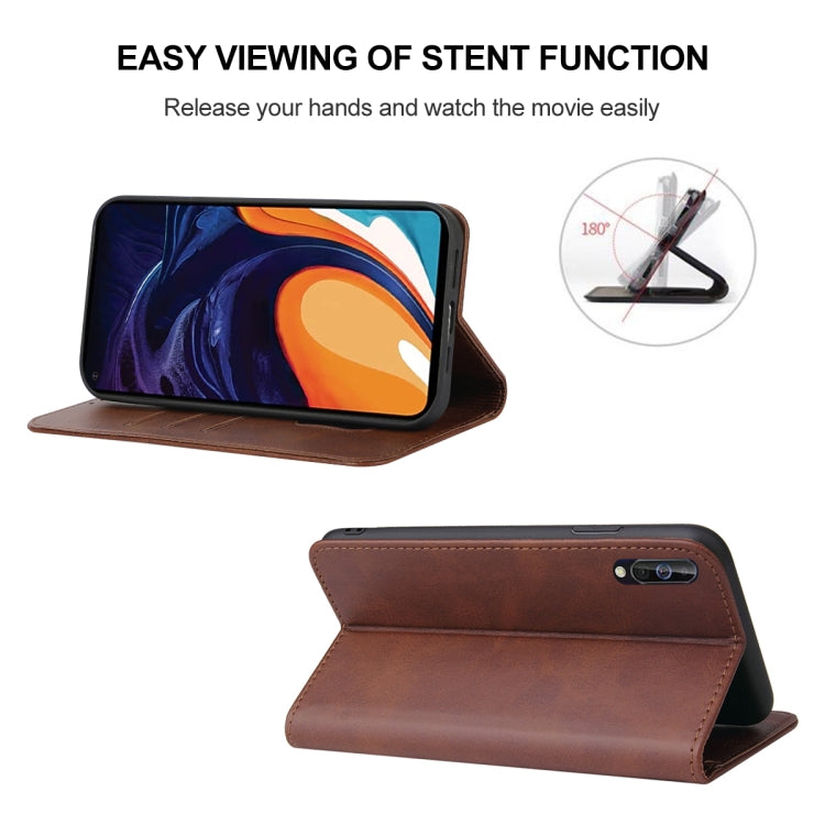 For Samsung Galaxy A60 / M40 Magnetic Closure Leather Phone Case