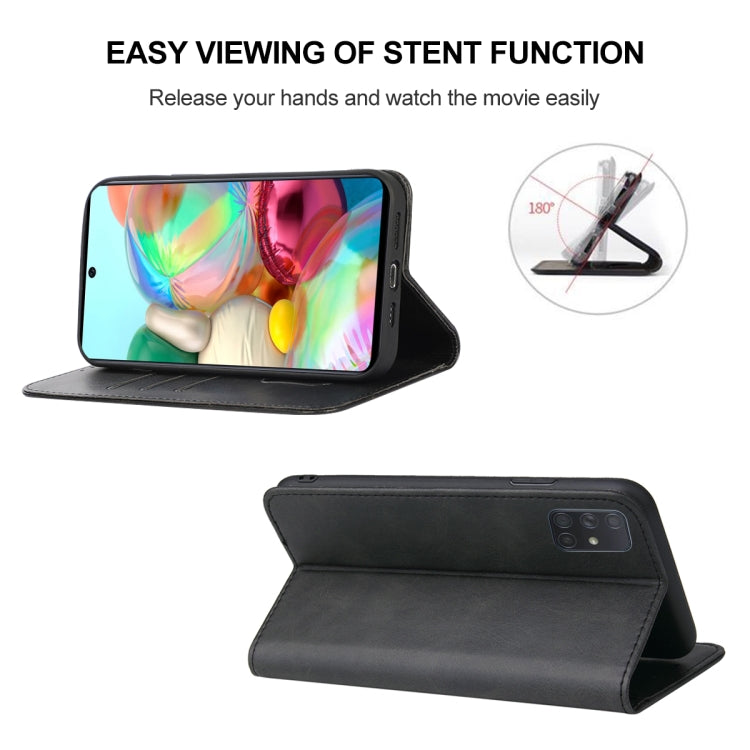 For Samsung Galaxy A71 4G Magnetic Closure Leather Phone Case
