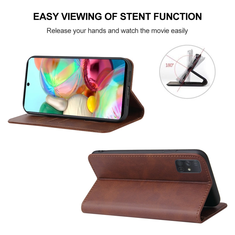For Samsung Galaxy A71 4G Magnetic Closure Leather Phone Case