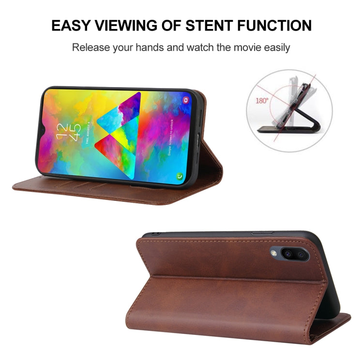 For Samsung Galaxy M20 Magnetic Closure Leather Phone Case