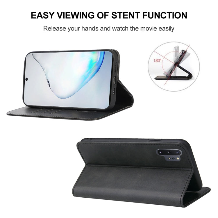 For Samsung Galaxy Note10+ Magnetic Closure Leather Phone Case