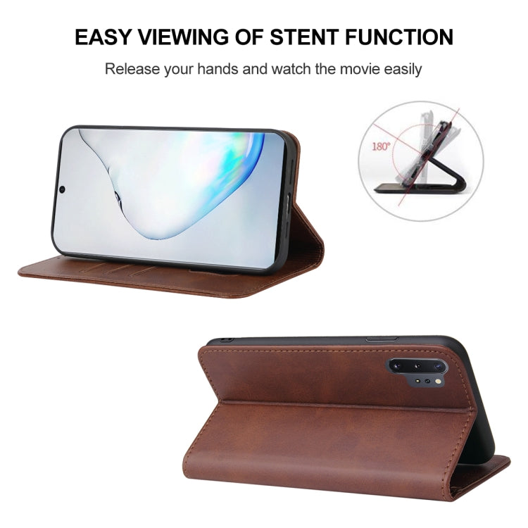 For Samsung Galaxy Note10+ Magnetic Closure Leather Phone Case