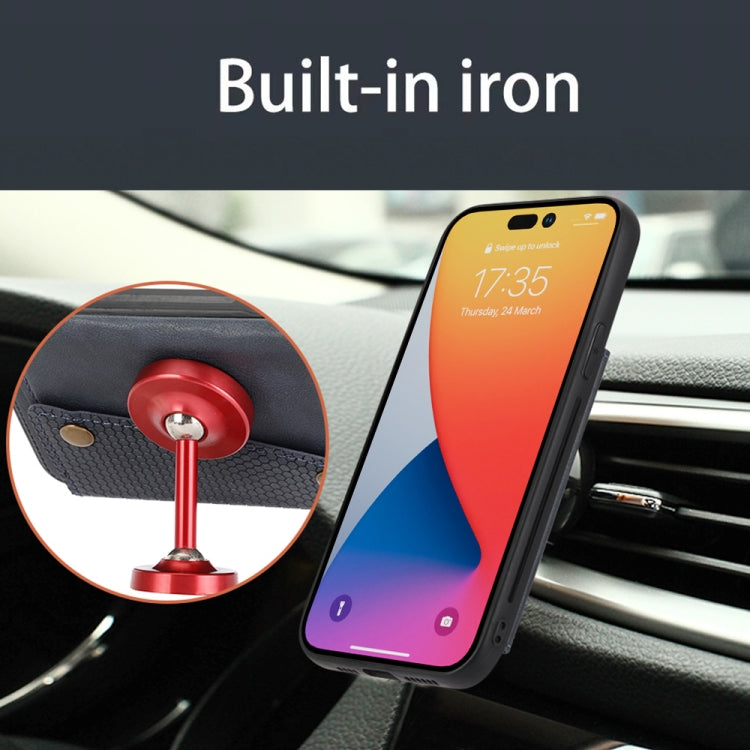 For iPhone 14 Pro Double Buckle Card Slots PU+TPU Phone Case