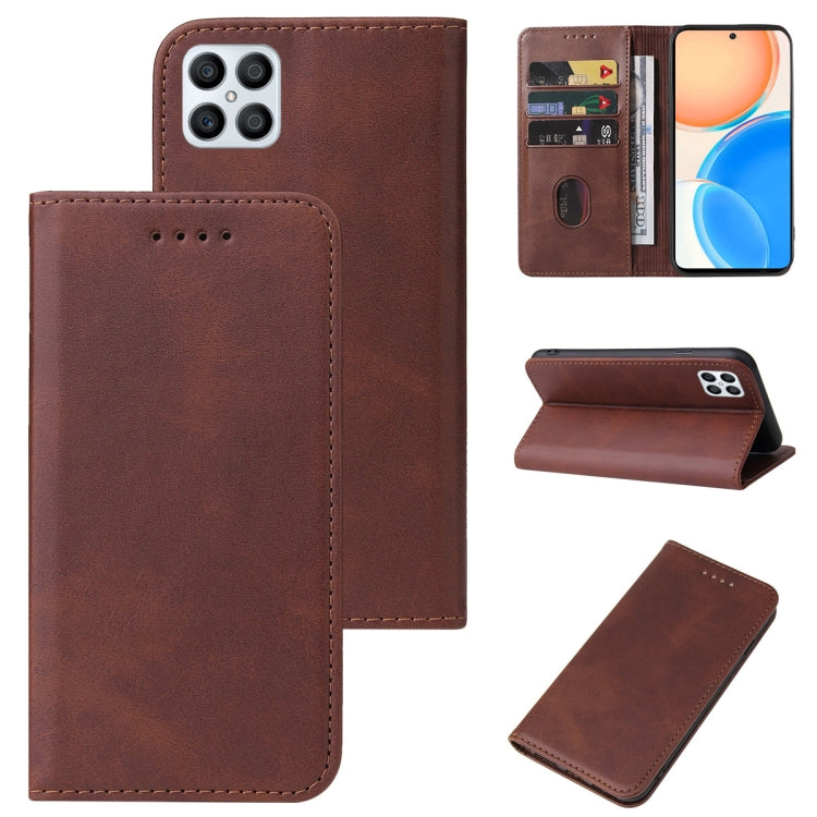 For Honor X8 Magnetic Closure Leather Phone Case
