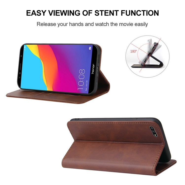 For Honor 7A Pro Magnetic Closure Leather Phone Case