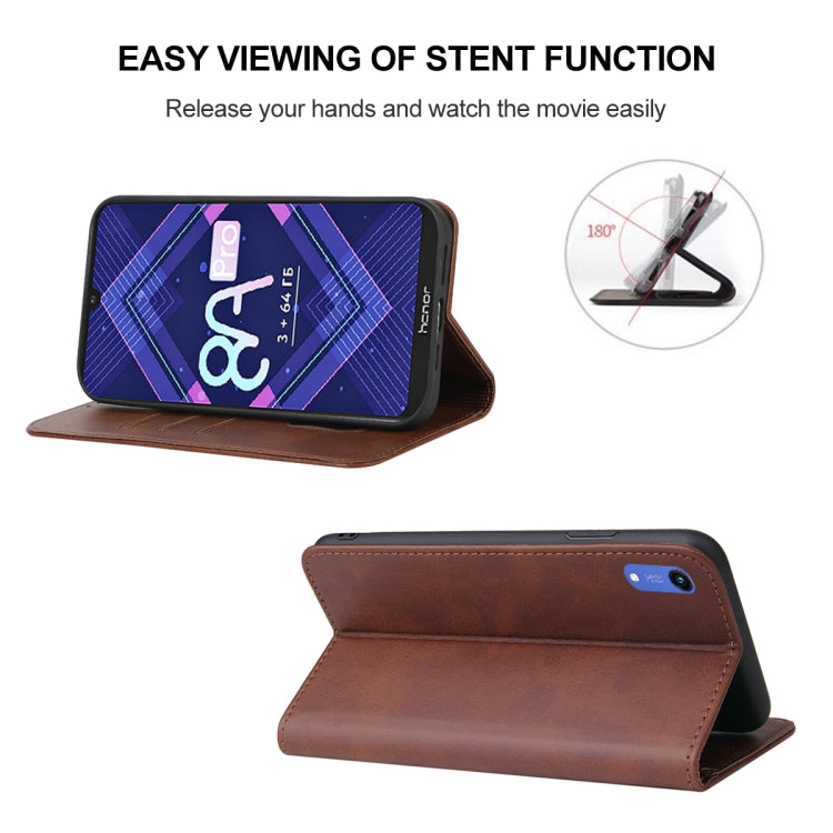 For Honor 8A Pro Magnetic Closure Leather Phone Case