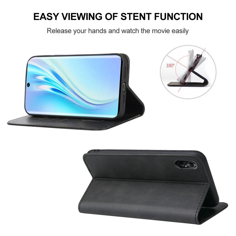For Honor V40 Lite Magnetic Closure Leather Phone Case