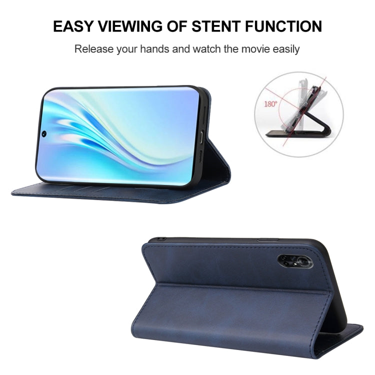 For Honor V40 Lite Magnetic Closure Leather Phone Case