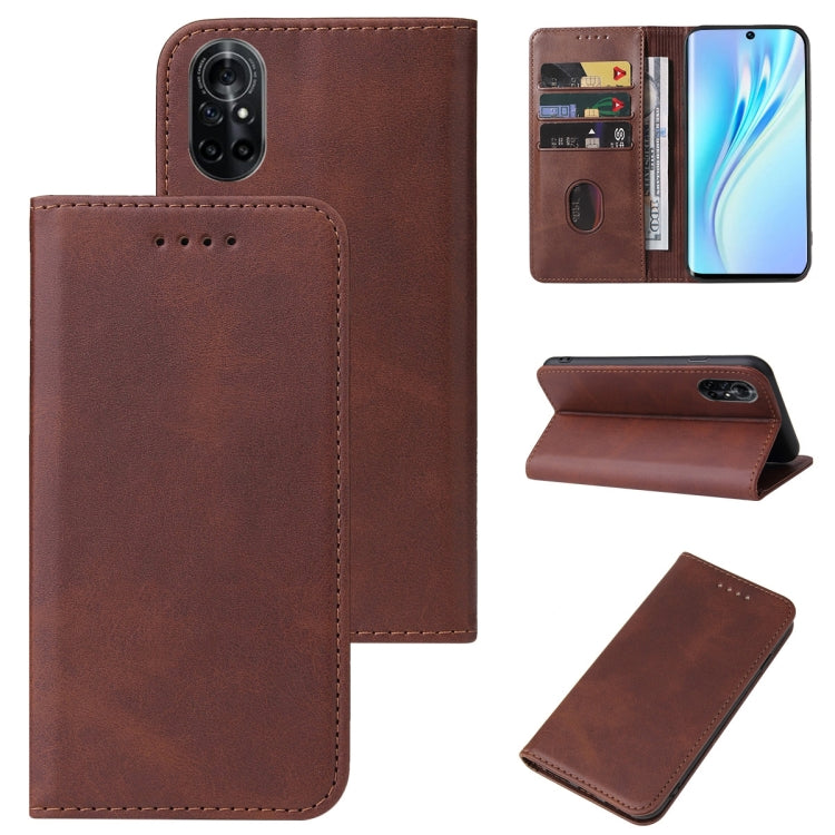 For Honor V40 Lite Magnetic Closure Leather Phone Case