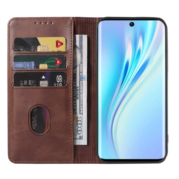 For Honor V40 Lite Magnetic Closure Leather Phone Case