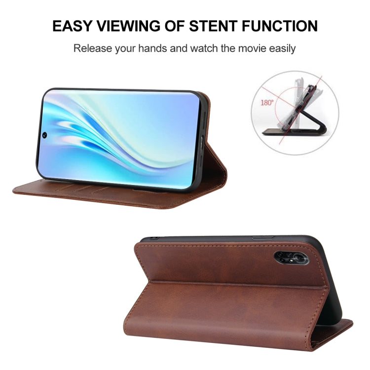 For Honor V40 Lite Magnetic Closure Leather Phone Case