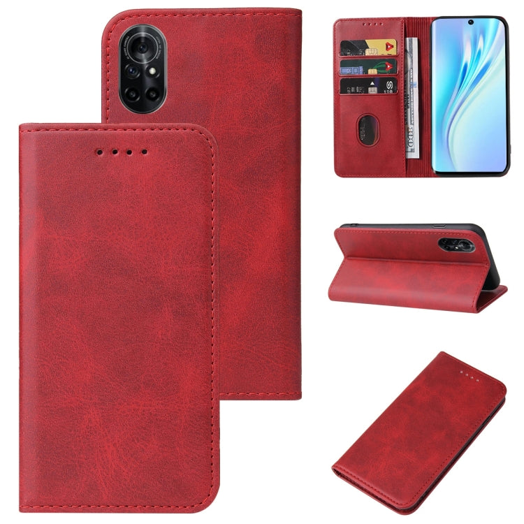 For Honor V40 Lite Magnetic Closure Leather Phone Case