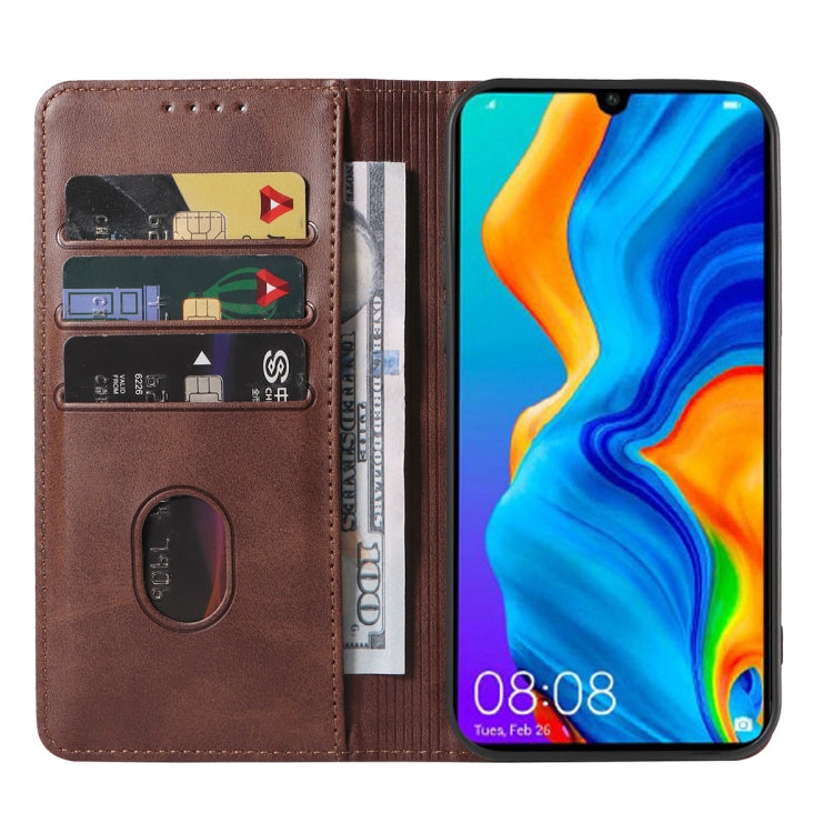 For Huawei Nova 4e Magnetic Closure Leather Phone Case