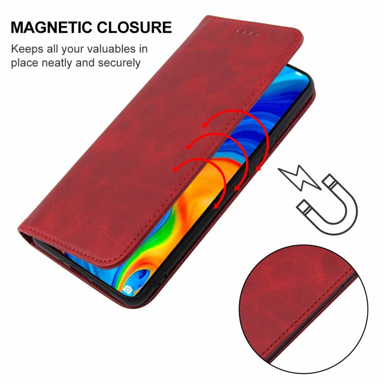 For Huawei Nova 4e Magnetic Closure Leather Phone Case