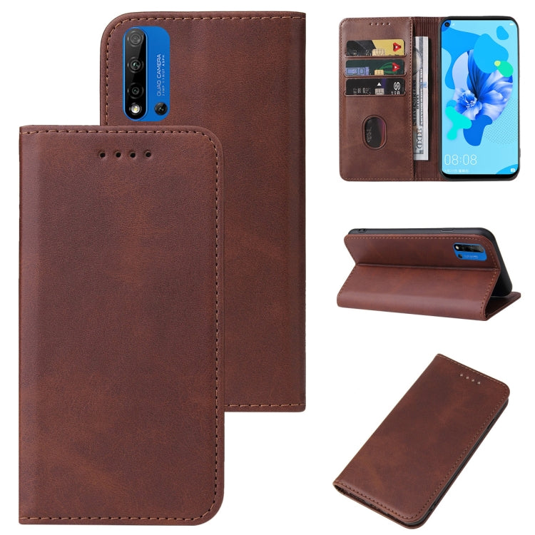 For Huawei Nova 5i Magnetic Closure Leather Phone Case