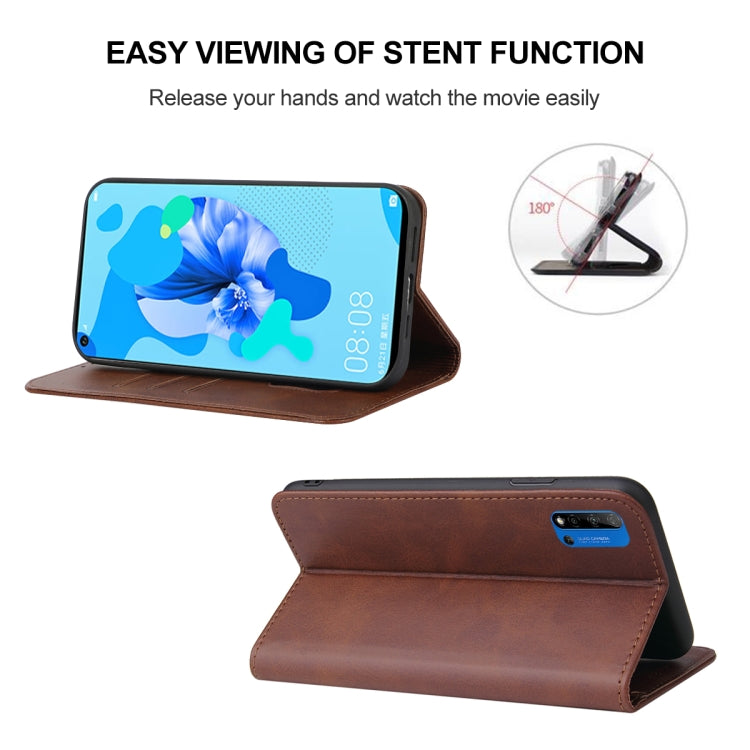 For Huawei Nova 5i Magnetic Closure Leather Phone Case