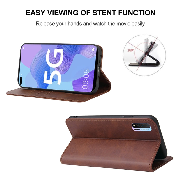 For Huawei Nova 6 5G Magnetic Closure Leather Phone Case
