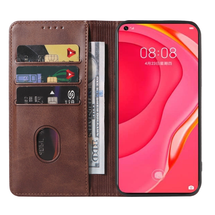 For Huawei Nova 7 SE 5G Youth Magnetic Closure Leather Phone Case