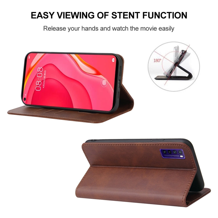 For Huawei Nova 7 SE 5G Youth Magnetic Closure Leather Phone Case