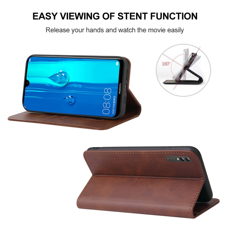 For Huawei Y Max Magnetic Closure Leather Phone Case