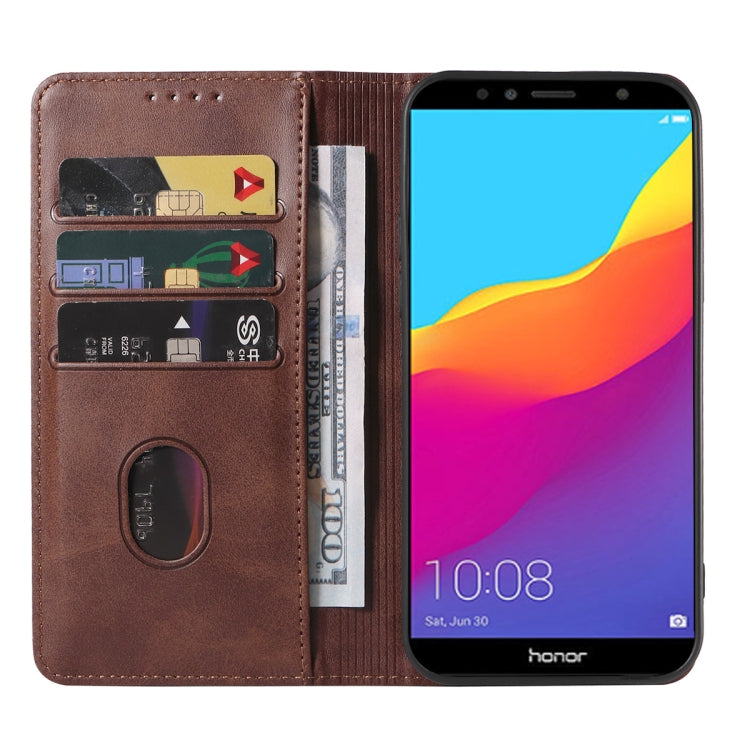 For Huawei Y7 2018 Magnetic Closure Leather Phone Case