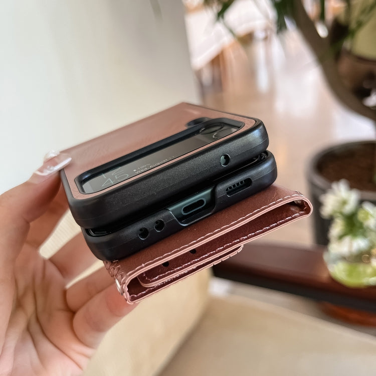 For Samsung Galaxy Z Flip3 5G Double Buckle Card Slots PU+TPU Phone Case