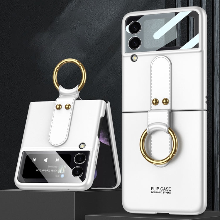 For Samsung Galaxy Z Flip4 GKK Ultra-thin PC Full Coverage Phone Flip Case with Ring Holder
