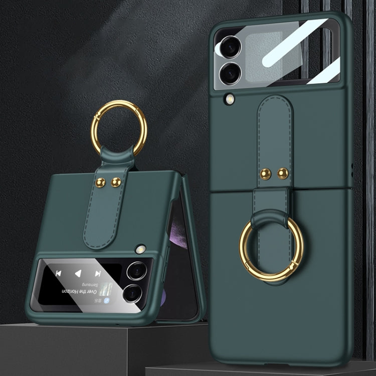 For Samsung Galaxy Z Flip4 GKK Ultra-thin PC Full Coverage Phone Flip Case with Ring Holder