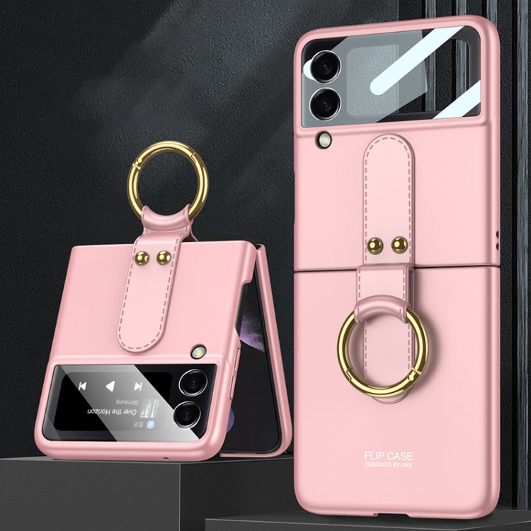 For Samsung Galaxy Z Flip4 GKK Ultra-thin PC Full Coverage Phone Flip Case with Ring Holder