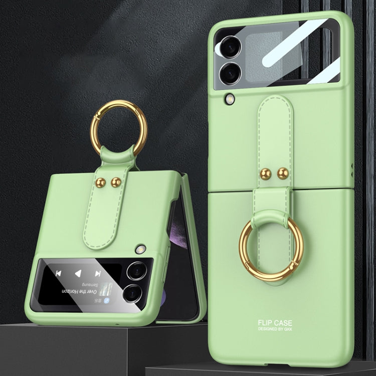 For Samsung Galaxy Z Flip4 GKK Ultra-thin PC Full Coverage Phone Flip Case with Ring Holder