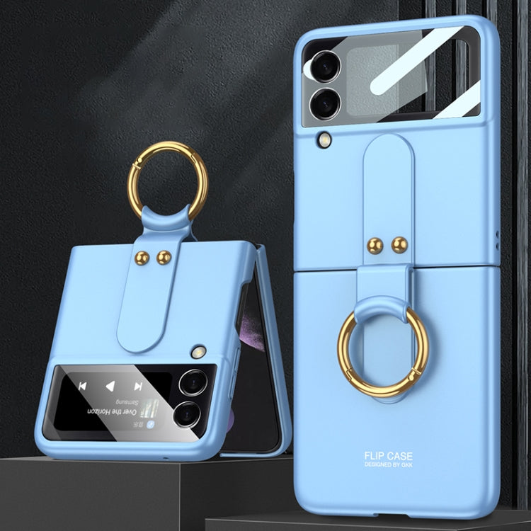For Samsung Galaxy Z Flip4 GKK Ultra-thin PC Full Coverage Phone Flip Case with Ring Holder