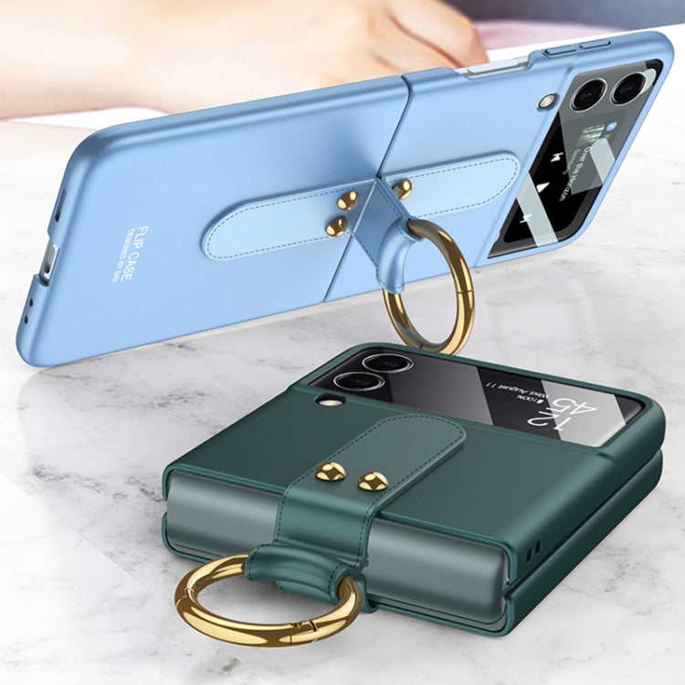 For Samsung Galaxy Z Flip4 GKK Ultra-thin PC Full Coverage Phone Flip Case with Ring Holder