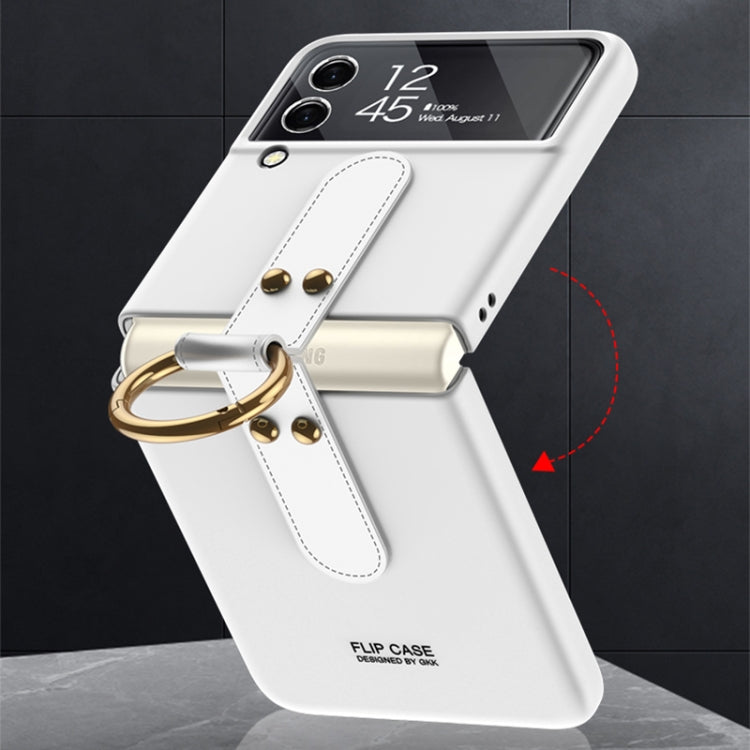 For Samsung Galaxy Z Flip4 GKK Ultra-thin PC Full Coverage Phone Flip Case with Ring Holder